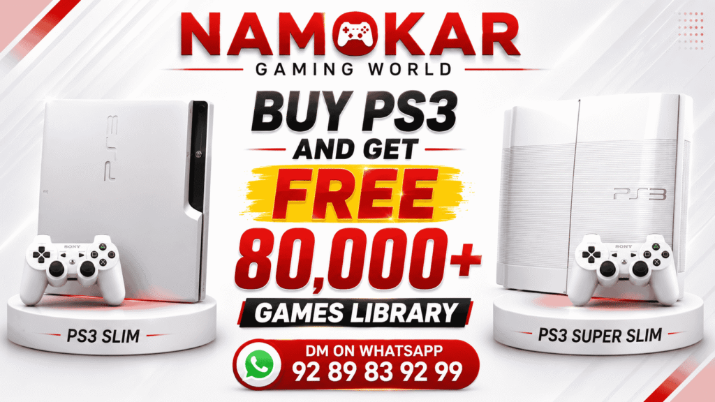 PS3 JAILBREAK CONSOLE WITH 80,000+ GAMES COLLECTION | NAMOKAR GAMING WORLD